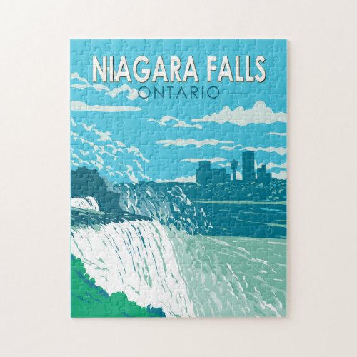 Niagara Falls Ontario Travel Art Vintage Jigsaw Puzzle