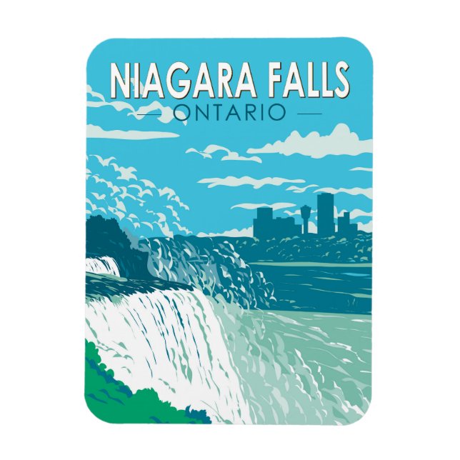 Niagara Falls Ontario Travel Art Vintage Magnet (Vertical)