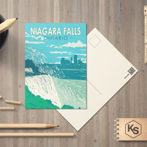 Niagara Falls Ontario Travel Art Vintage Postcard