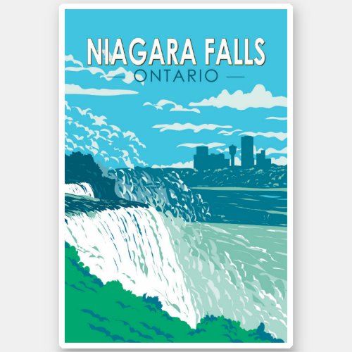 Niagara Falls Ontario Travel Art Vintage Sticker