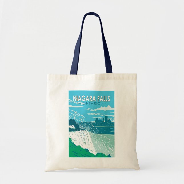 Niagara Falls Ontario Travel Art Vintage Tote Bag (Front)