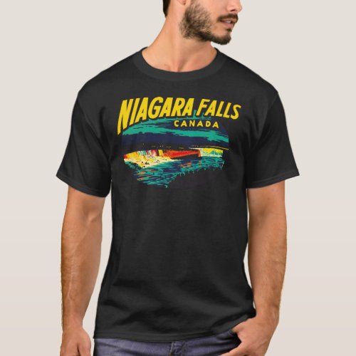 Niagara Falls Ontario Vintage Travel Decal Sticker T_Shirt