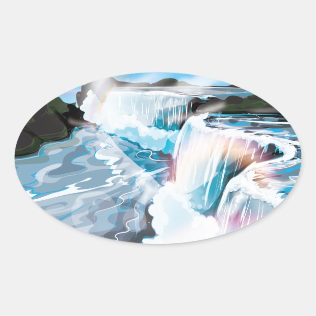 Niagara Falls Oval Sticker (Front)
