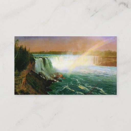 Customizable Niagara falls painting art artist Albert Bierstadt Business Card Template