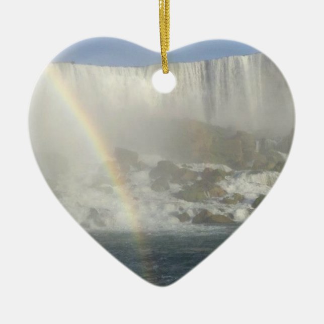 Niagara Falls Rainbow Ceramic Ornament (Front)