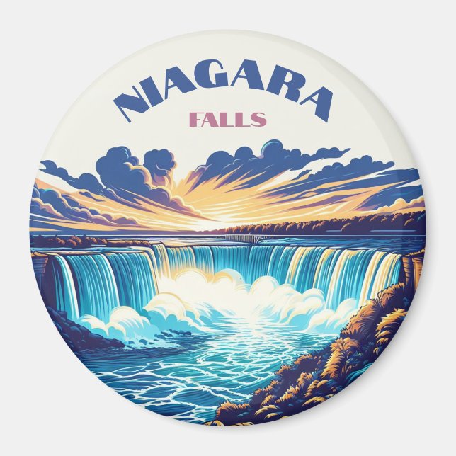"Niagara Falls - Retro 90's Splash Fridge Magnet (Front)
