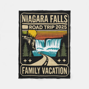 Niagara Falls Road Trip 2025 Family Vacation Fleece Blanket