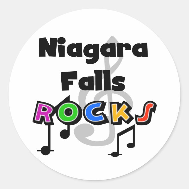 Niagara Falls Rocks Classic Round Sticker (Front)