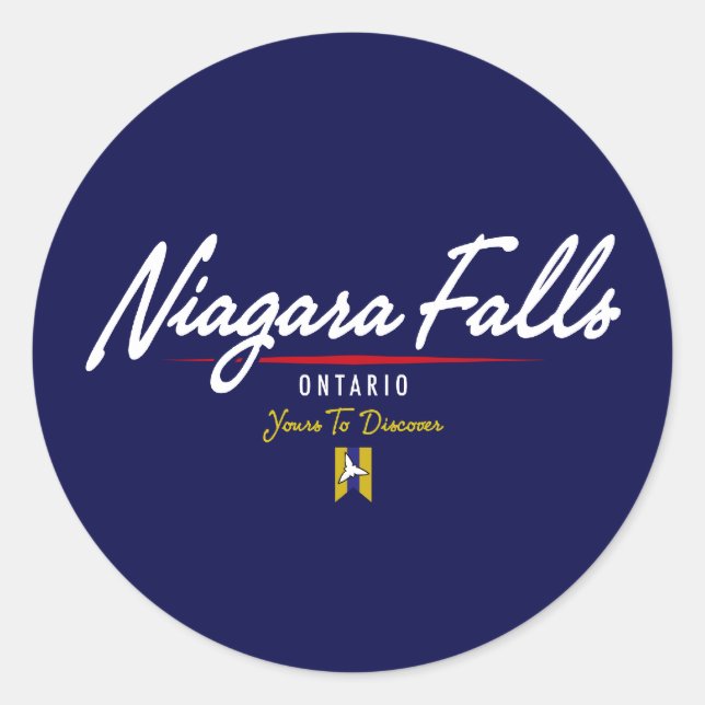 Niagara Falls Script Classic Round Sticker (Front)