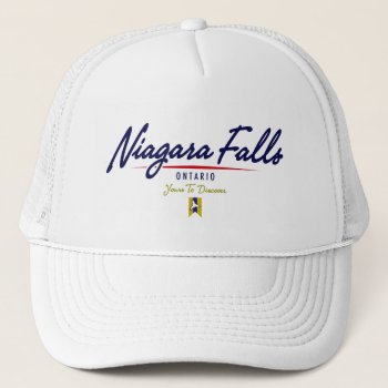 Niagara Falls Script Trucker Hat by TurnRight at Zazzle