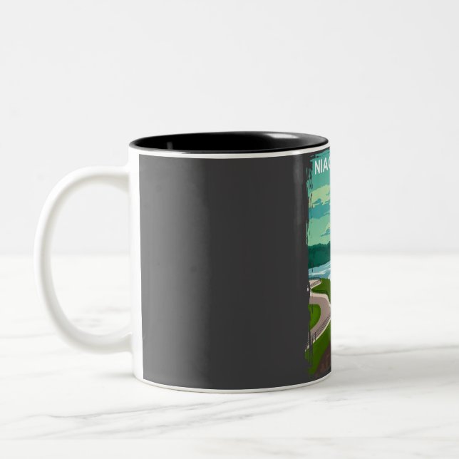 Niagara Falls State Park Travel Poster  Two-Tone Coffee Mug (Left)