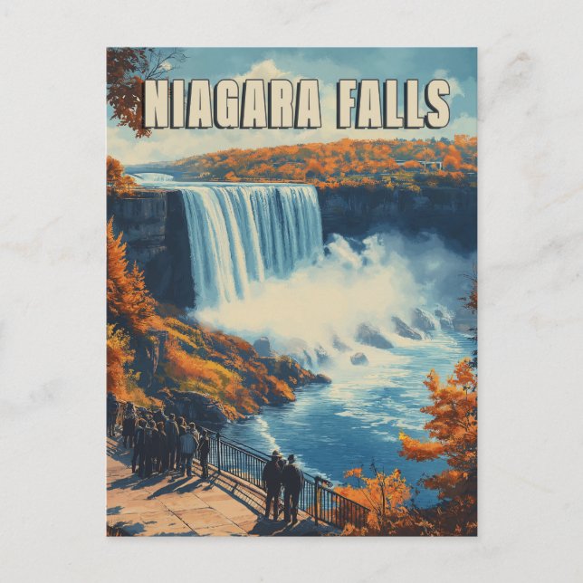 Niagara Falls : Stunning Waterfall Land Postcard (Front)