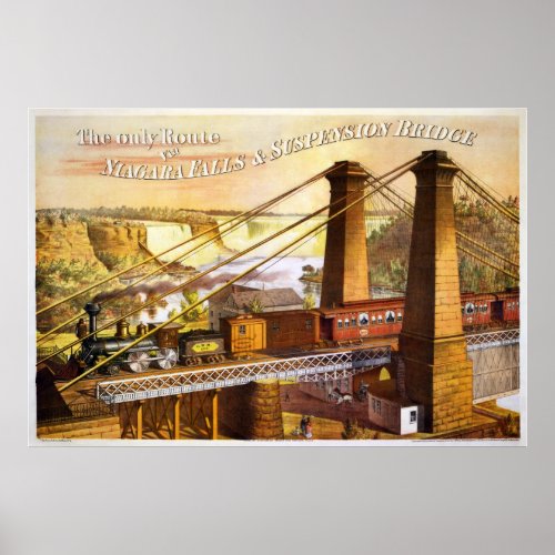 Niagara Falls Suspension Bridge  1876 Poster