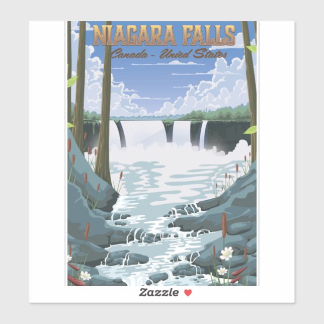Niagara Falls Travel poster Sticker (Sheet)