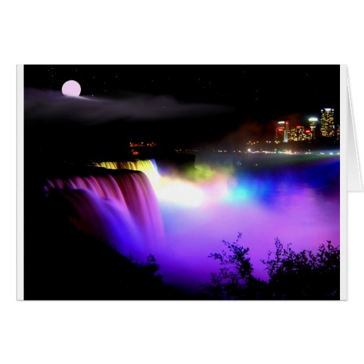 Niagara-Falls-under-floodlights-at-night Cards (Front Horizontal)