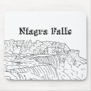 Niagara Falls Vacation Drawing Vacation Art Travel Mouse Pad