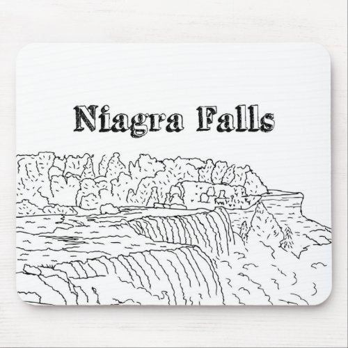 Niagara Falls Vacation Drawing Vacation Art Travel Mouse Pad