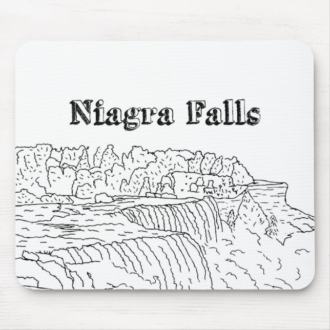 Niagara Falls Vacation Drawing Vacation Art Travel Mouse Pad (Front)