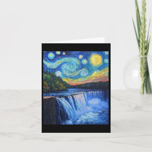 Niagara Falls - Van Gogh Style - Starry Night  Card (Front)