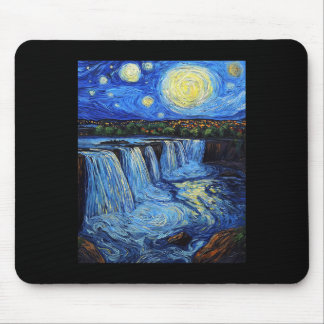 Niagara Falls - Van Gogh Style - Starry Night Mouse Pad