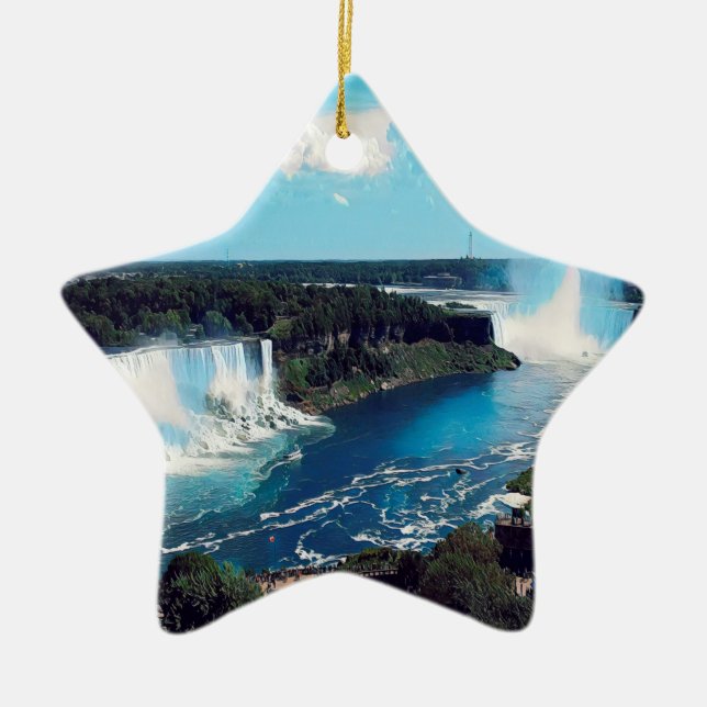 NIAGARA FALLS - view Ceramic Ornament (Front)