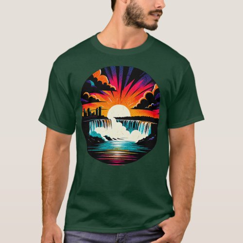 Niagara Falls Vintage Circle Design T_Shirt