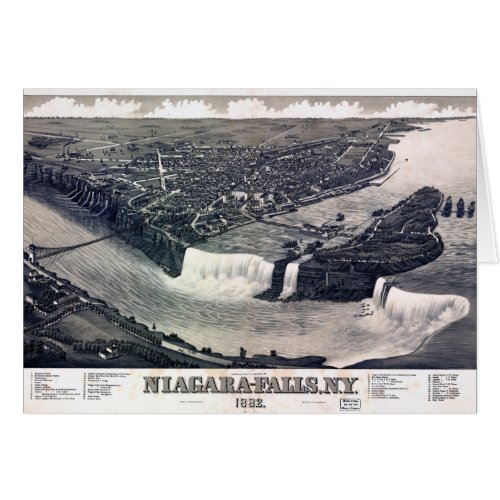 Niagara Falls Vintage drawing 1882 Restored