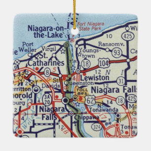 Niagara Falls Vintage Map Ceramic Ornament