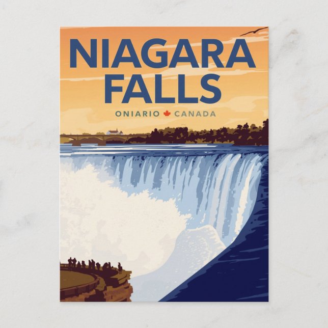 Niagara Falls Vintage Poster Postcard (Front)
