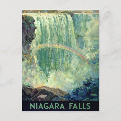 Niagara Falls Vintage Travel Poster Restored Postcard