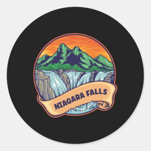 Niagara Falls Waterfall Adventure Classic Round Sticker