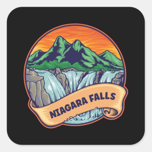Niagara Falls Waterfall Adventure Square Sticker