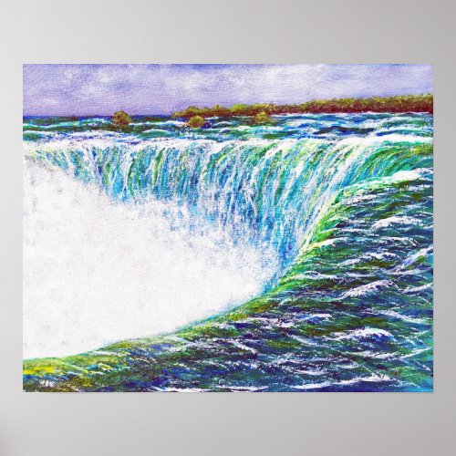 Niagara Falls Waterfall Waterfall painting Poster
