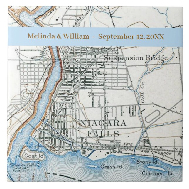 Niagara Falls Wedding Ceramic Tile (Front)