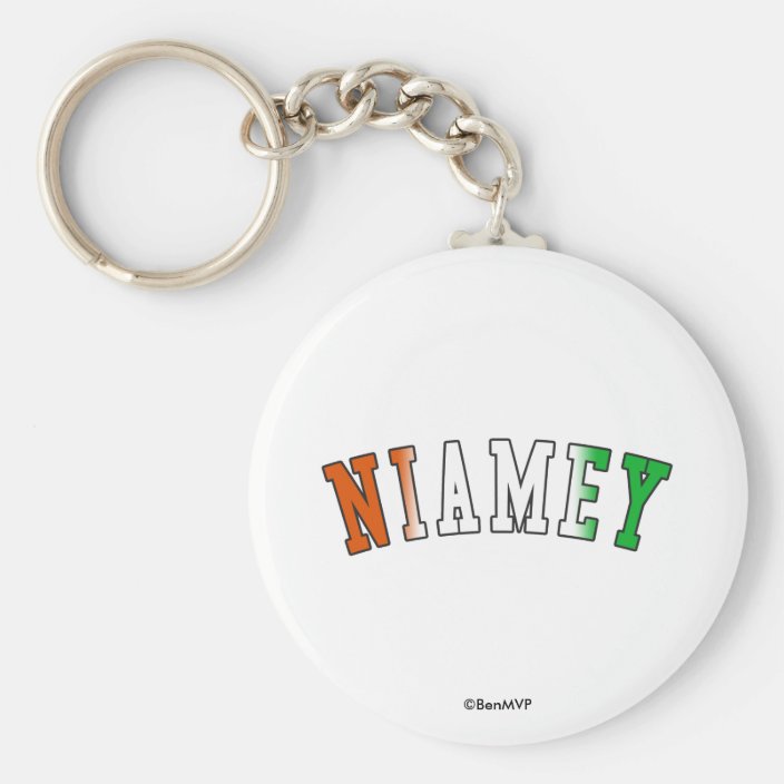 Niamey in Niger National Flag Colors Key Chain