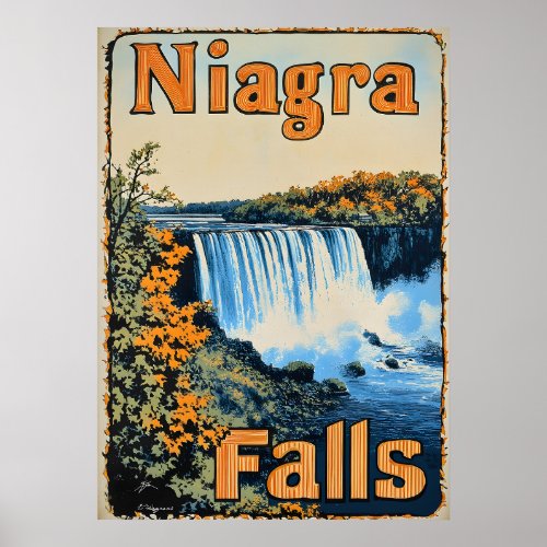 Niargra Falls Vintage Travel Poster