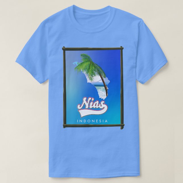 Nias Indonesia island map T-Shirt (Design Front)