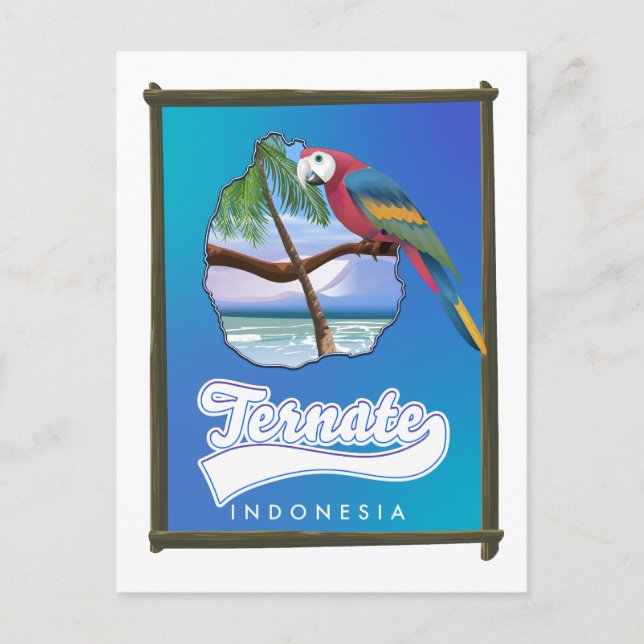 Nias Island Indonesia travel map  Holiday Postcard (Front)