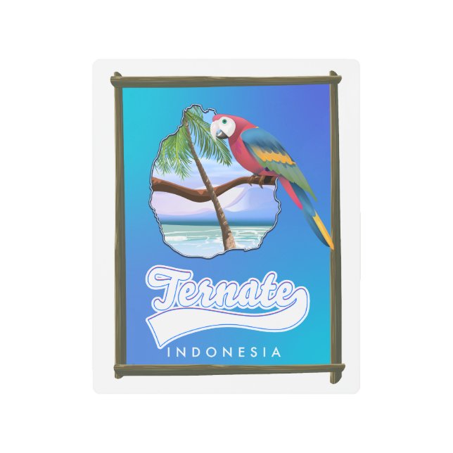 Nias Island Indonesia travel map  Metal Print (Front)