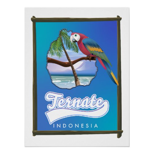 Nias Island Indonesia travel map  Poster