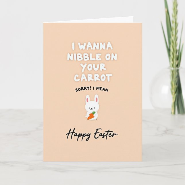 Nibble Carrot Easter Funny Card (Front)