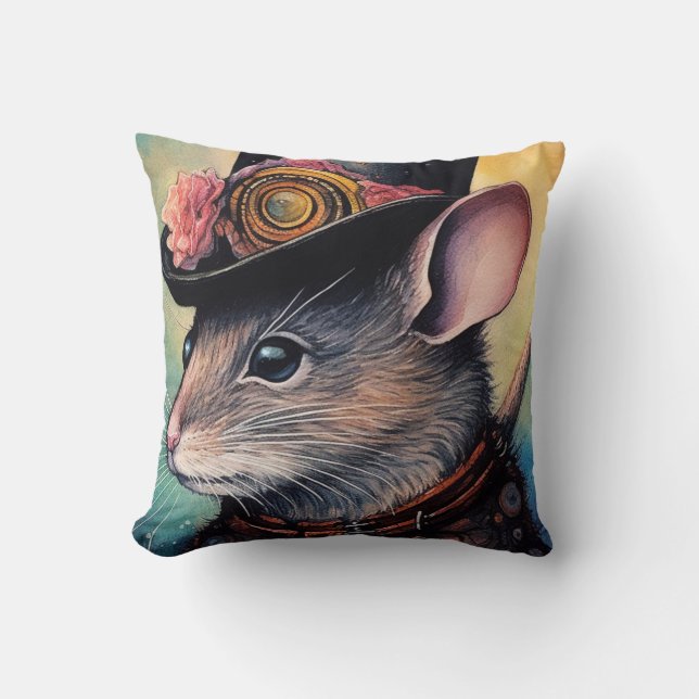 Nibblenose Top Hat Steampunk  Throw Pillow (Front)