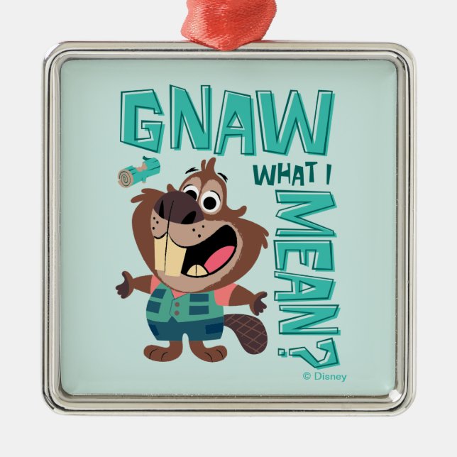 Nibbles Maplestick - Gnaw What I Mean? Metal Ornament (Front)