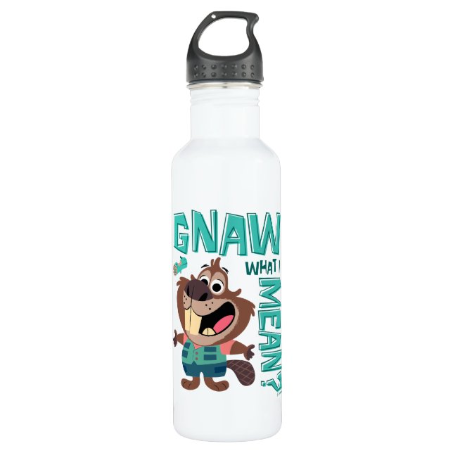 Nibbles Maplestick - Gnaw What I Mean? Stainless Steel Water Bottle (Front)