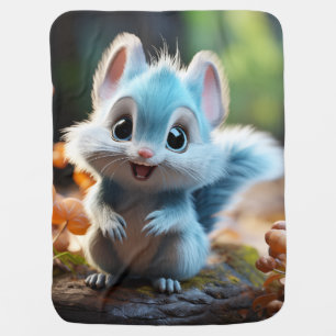 Nibbly - the blue squirrel baby blanket