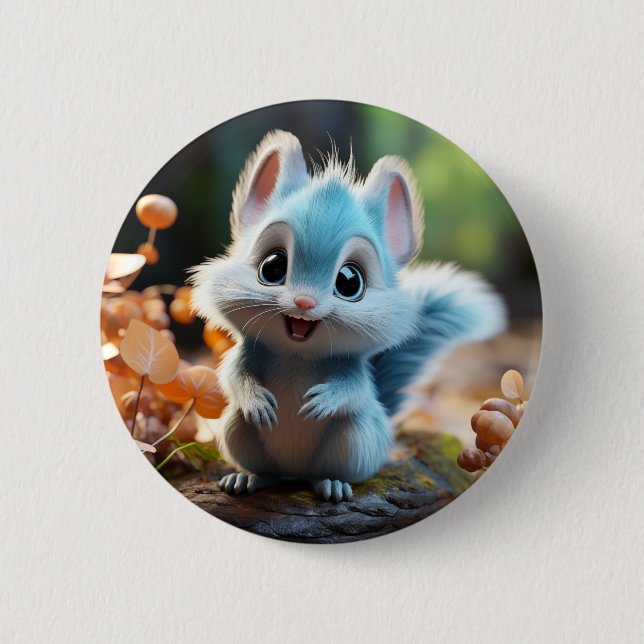 Nibbly - the blue squirrel button (Front)