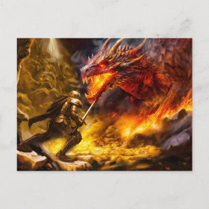 Nibelung hoard. Siegfried fights against dragon Postcard