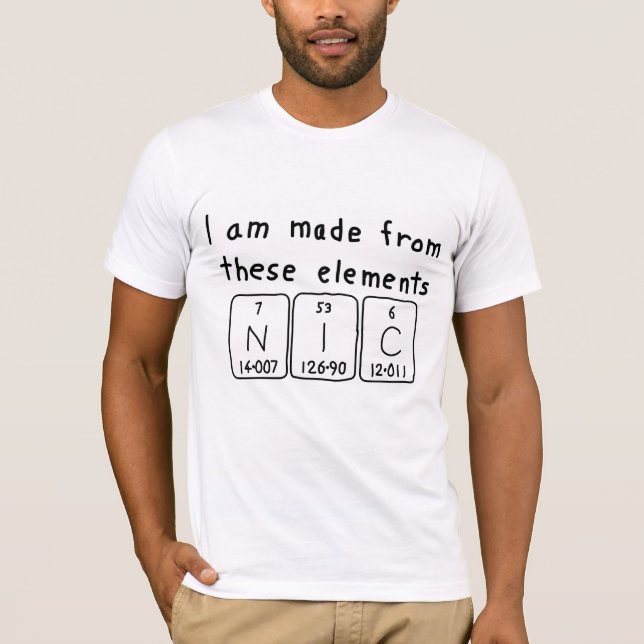 Nic periodic table name shirt (Front)