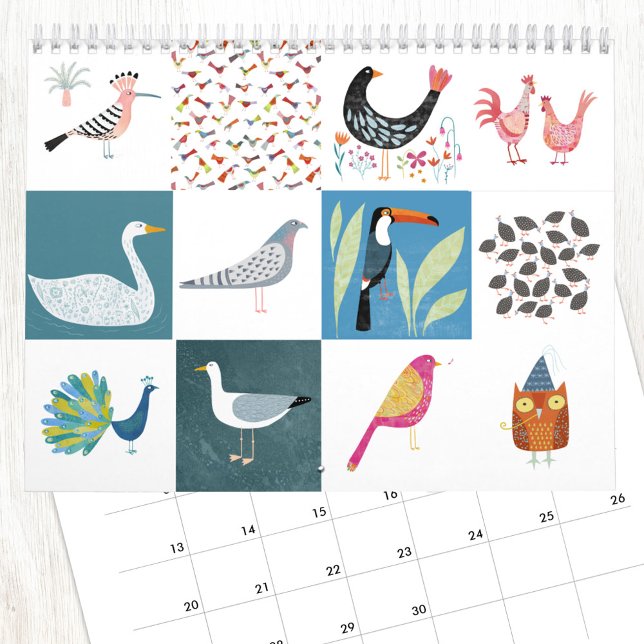 Nic Squirrell Quirky Birds Calendar (Quirky Birds calendar with original bird art by Nic Squirrell)