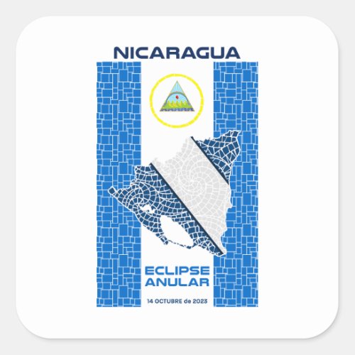 Nicaragua Annular Eclipse Square Sticker